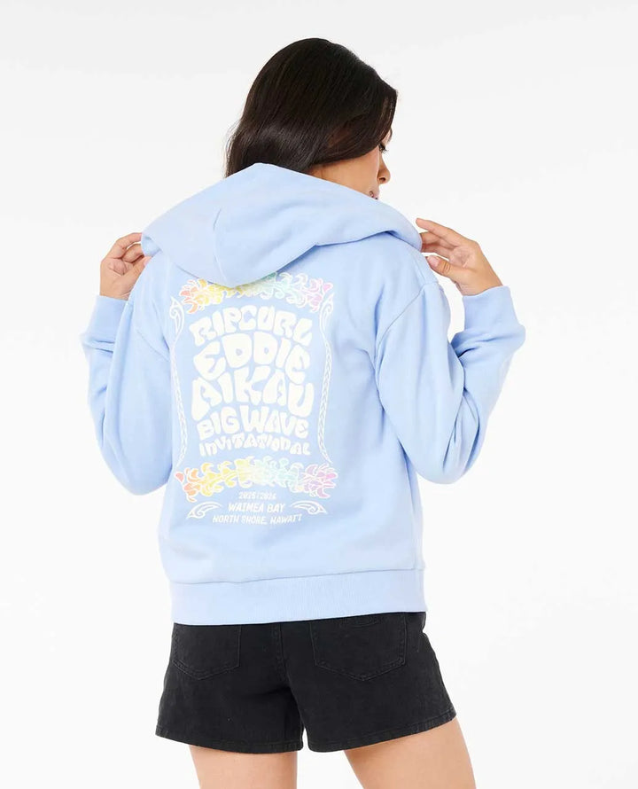 RIP CURL EDDIE WOULD GO ZIP THRU WOMENS FLEECE - BLUE WIND