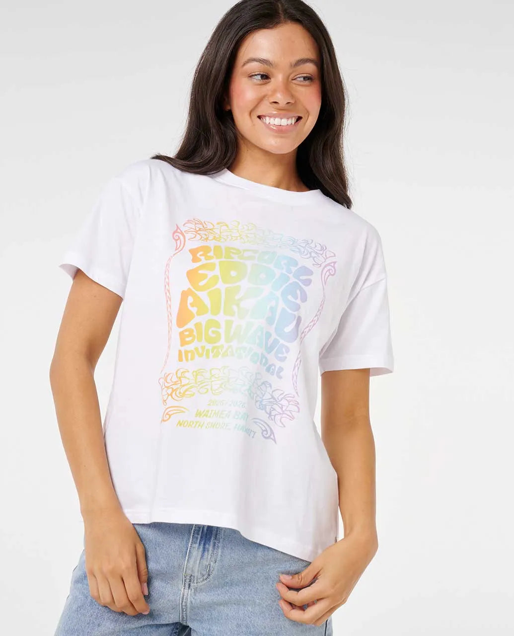 RIP CURL EDDIE WOULD GO LEI LEI RELAXED WOMENS TEE - WHITE