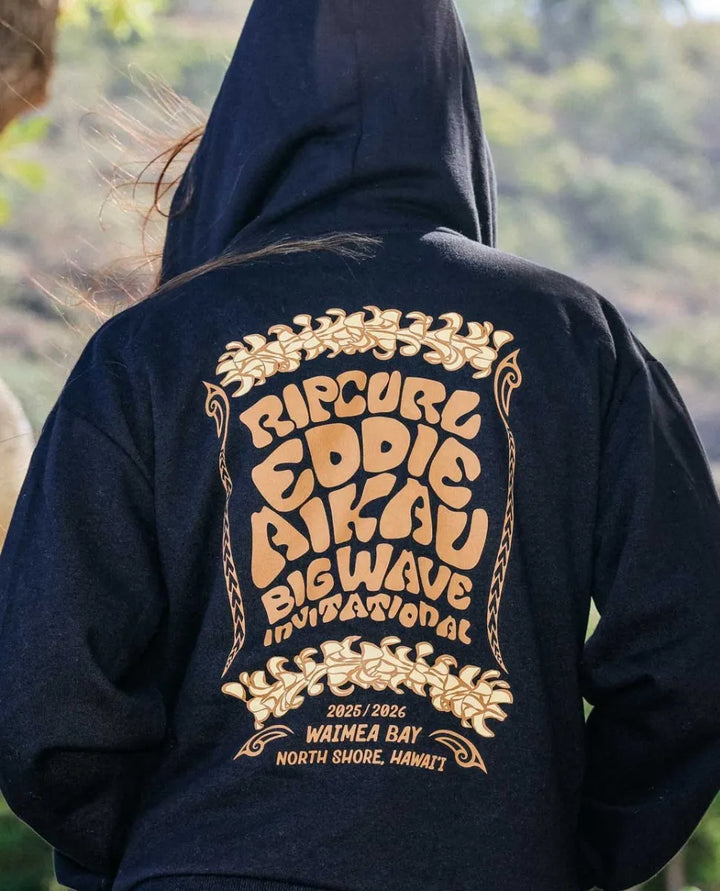 RIP CURL EDDIE WOULD GO ZIP THRU WOMENS FLEECE - BLACK