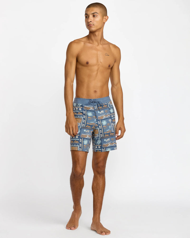 RVCA HAWAII SUNSET 17" TRUNK - DARK DENIM BLUE