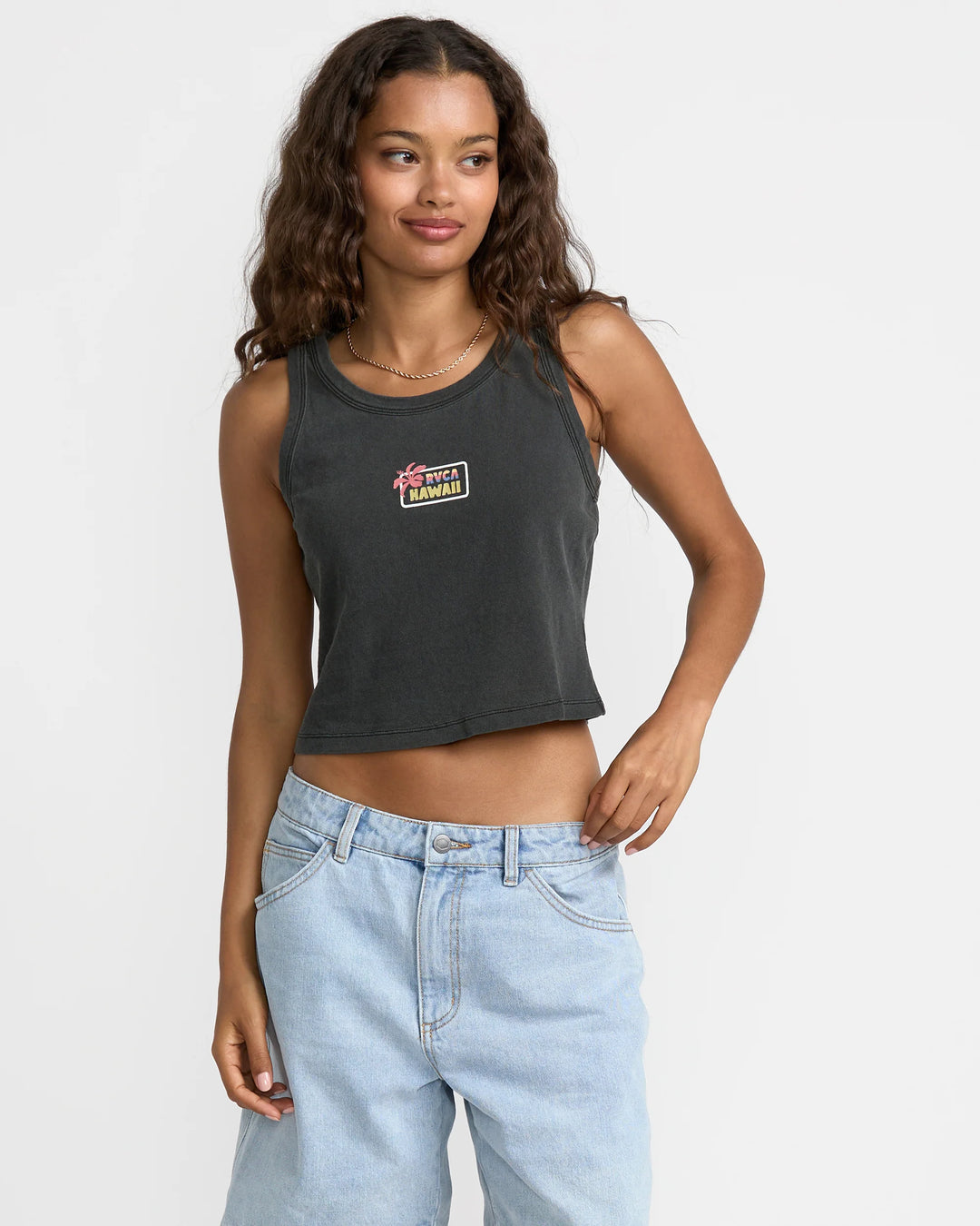 RVCA PARADISE FLOW WOMENS TANK TOP - WASHED BLACK