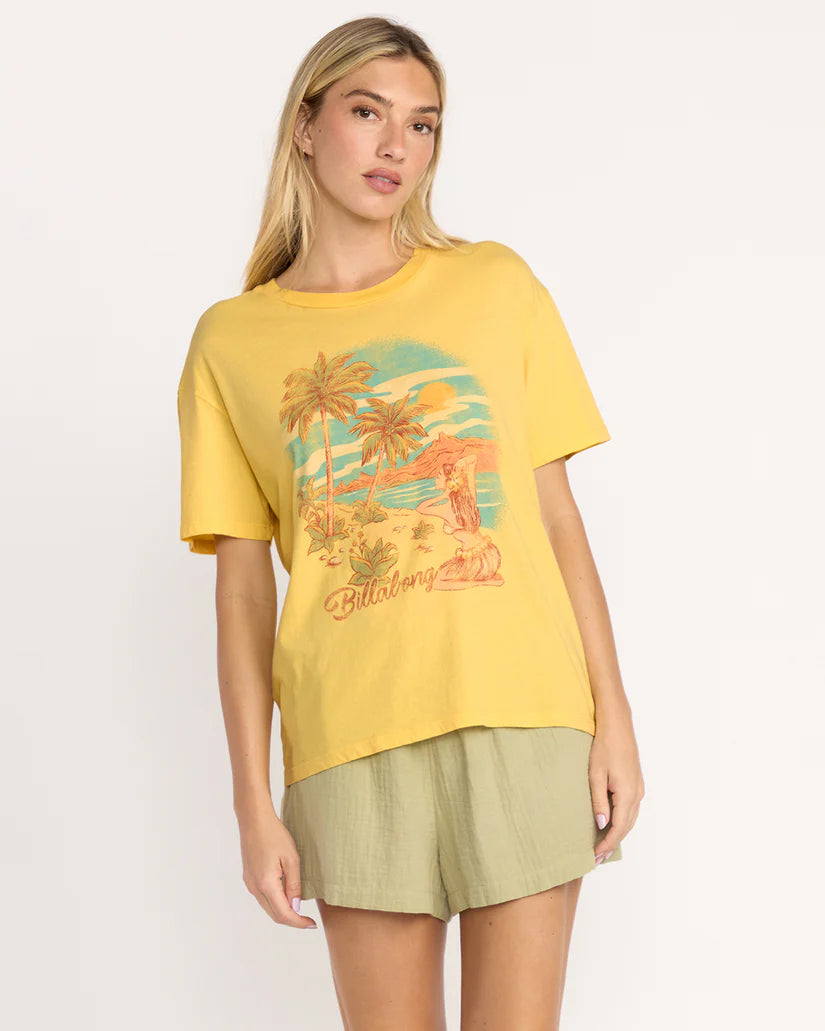 BILLABONG TROUBLE IN PARADISE WOMENS TEE - FRESH SQUEEZED (YZN0)
