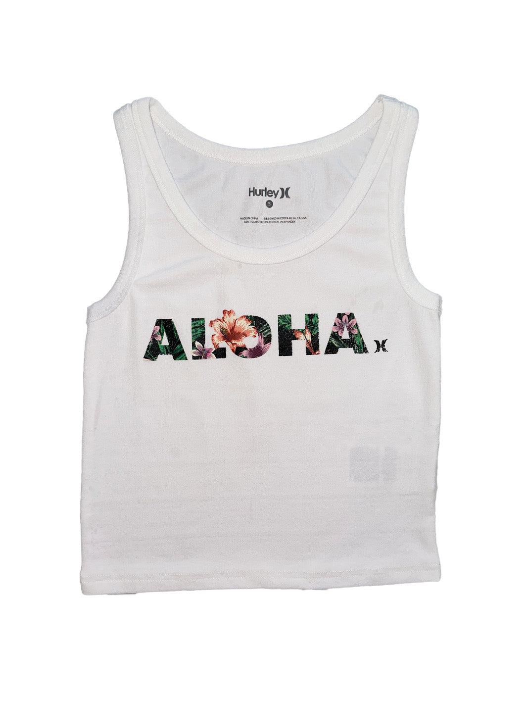 HURLEY BOTANIC WONDER ALOHA WOMENS TANK TOP - WHITE – Hawaiian Island  Creations