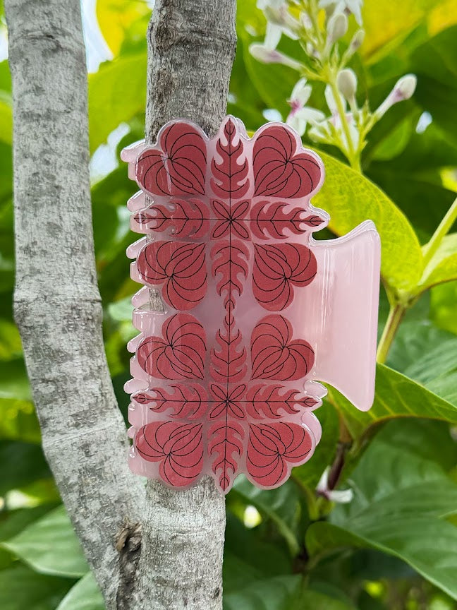 anthurium hair clip HIC ANTHURIUM DOUBLE QUILT HAIR CLAW