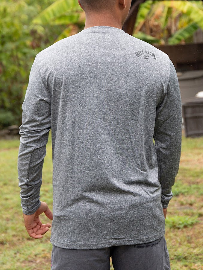 BILLABONG ANCESTRY LOOSE FIT LONG SLEEVE SURF SHIRT - GRAY HEATHER
