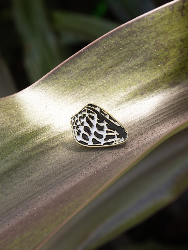 HIC HEBREW CONE ENAMEL PIN - BLACK