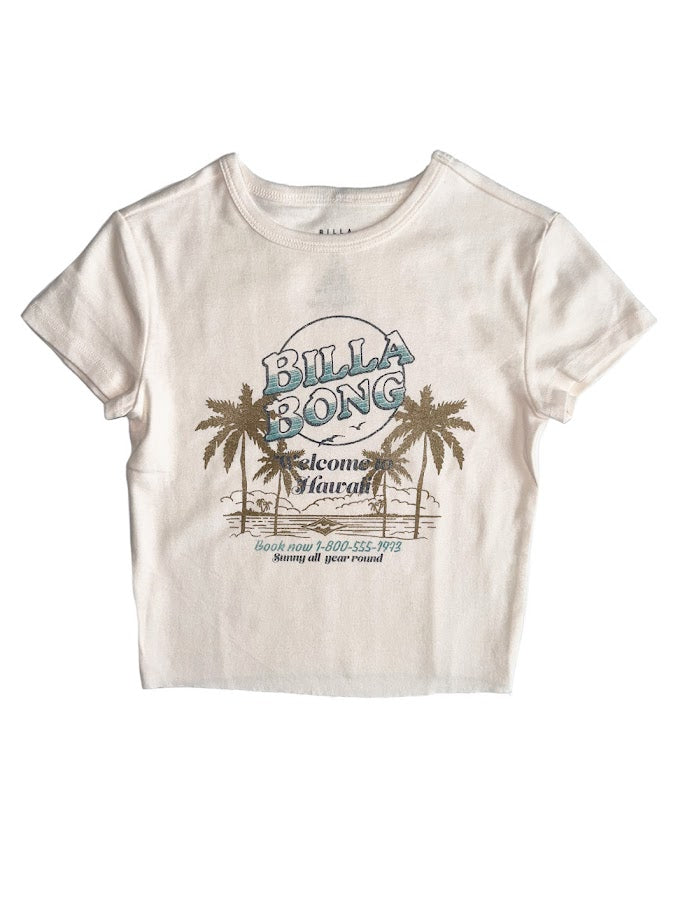 BILLABONG TROPICS SUNSET HAWAII WOMENS TEE - WHITE