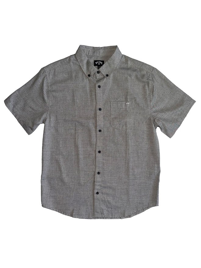 BILLABONG ALL DAY BUTTON DOWN WOVEN SHIRT - LIGHT GRAY