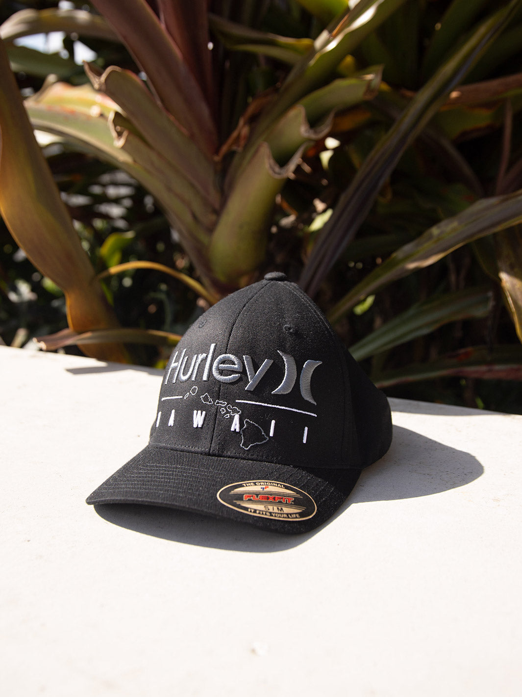 HURLEY HAWAII OUTLINE FLEX FIT HAT BLACK 010 Hawaiian Island Creations