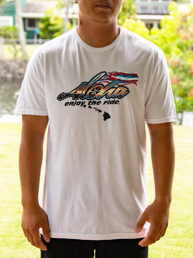 HIC ALOHA FLAG TEE - WHITE
