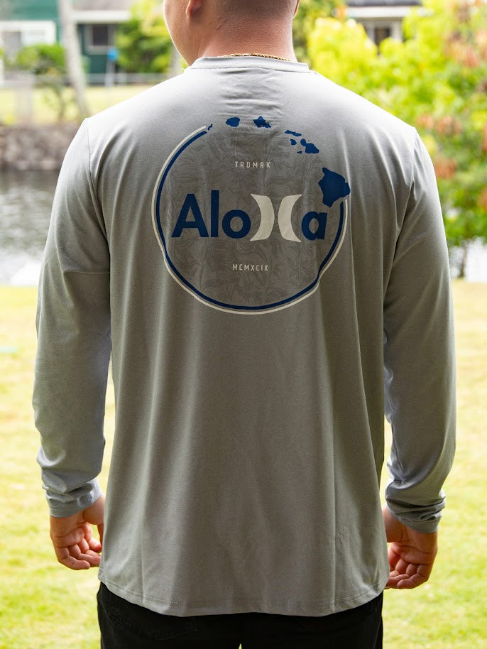 HURLEY CIRCLE ALOHA HYBRID LONG SLEEVE LYCRA - PARTICLE