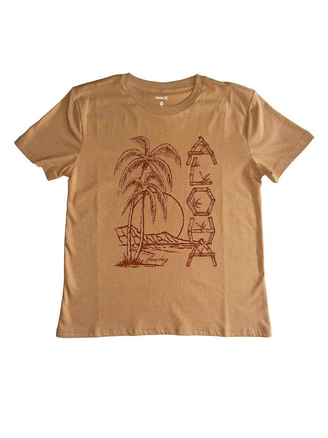 HURLEY LIVE ALOHA CLASSIC WOMENS TEE - TAN