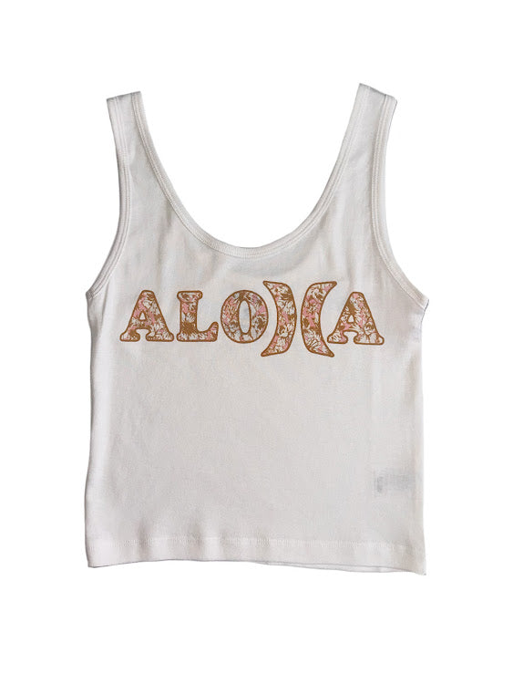 HURLEY HELLO SCOOP CROP WOMENS TANK TOP - WHITE
