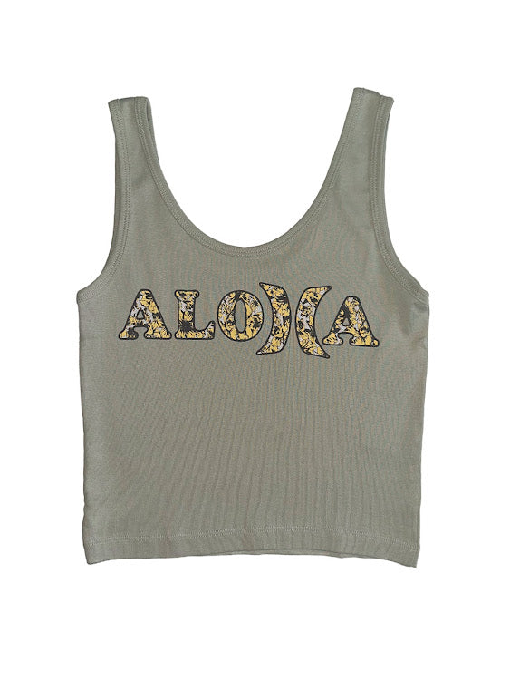 HURLEY HELLO SCOOP CROP WOMENS TANK TOP - AQUA GRAY