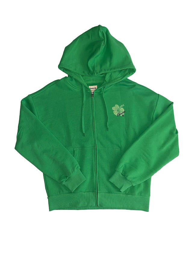 HURLEY GIVING HAWAII ZIP WOMENS HOODIE - ISLAND GREEN