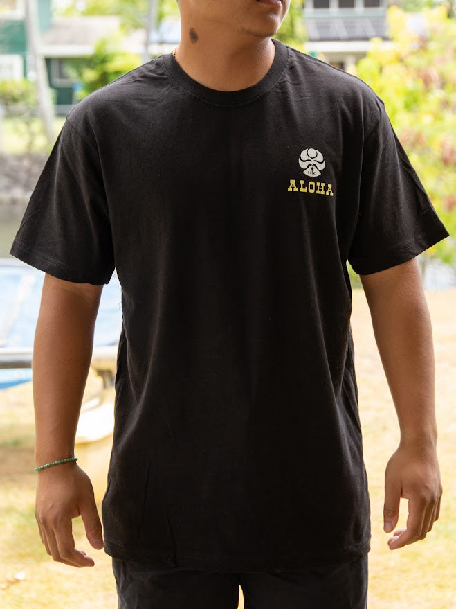HIC ALOHA MAHALO SQUARE TEE - BLACK