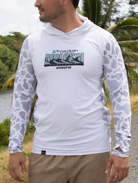 MOLOKAI LONG SLEEVE HOODED LYCRA - WHITE