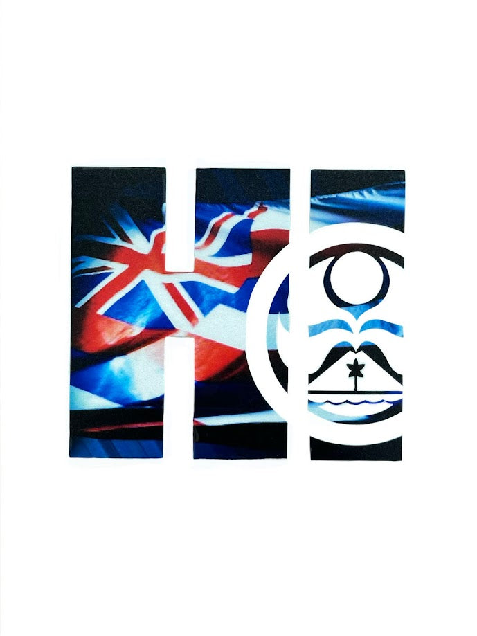 HIC HAWAII PRINTED DIE CUT STICKER - HAWAII FLAG