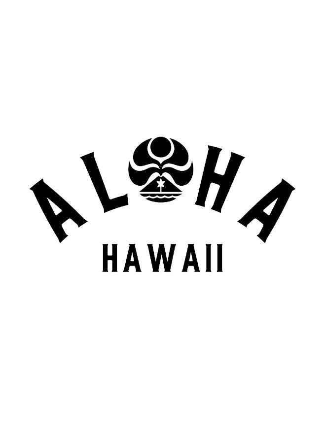 HIC ALOHA ARCH HAWAII DECAL - BLACK