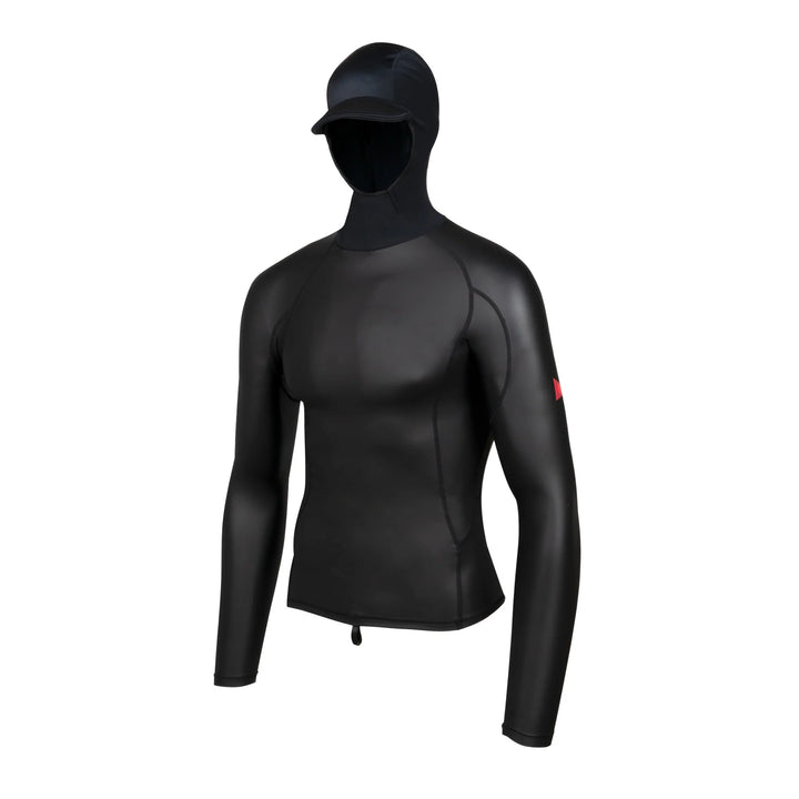 FLORENCE MARINE X WINDSHIELD LONG SLEEVE HOODED RASHGUARD - BLACK