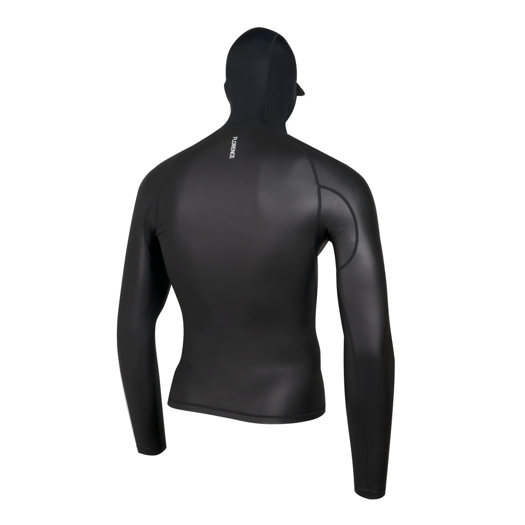 FLORENCE MARINE X WINDSHIELD LONG SLEEVE HOODED RASHGUARD - BLACK