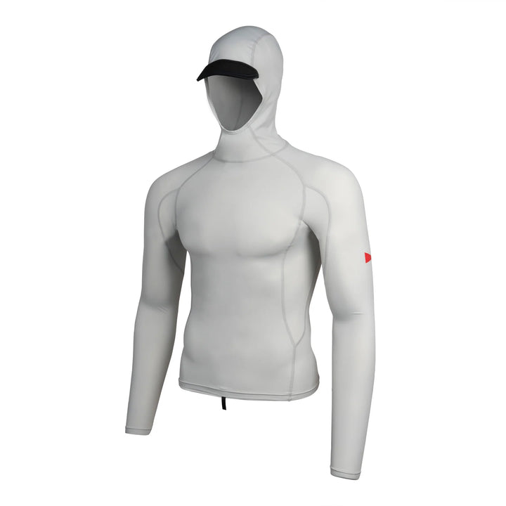FLORENCE MARINE X UTILITY POCKET LONG SLEEVE HOODED RASHGUARD - SILVER