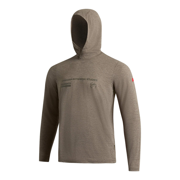 FLORENCE MARINE X SIG ZANE KALO AIRTEX LONG SLEEVE HOODED SHIRT - HEATHER PUMICE