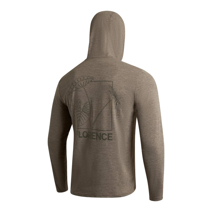 FLORENCE MARINE X SIG ZANE KALO AIRTEX LONG SLEEVE HOODED SHIRT - HEATHER PUMICE