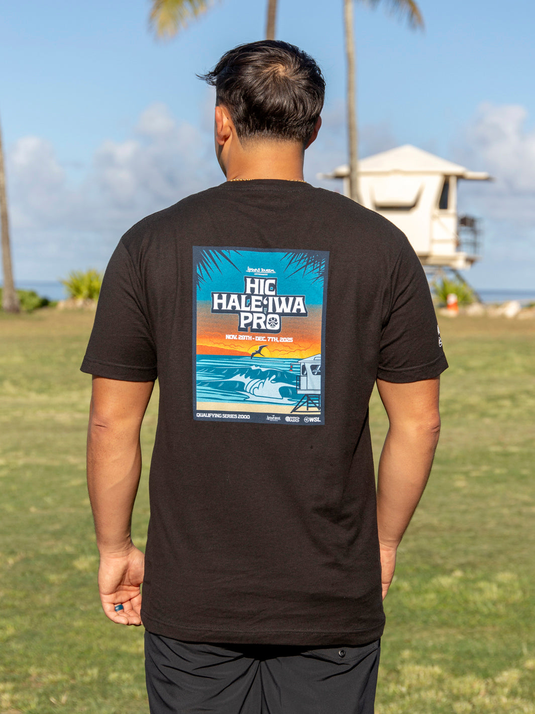 HIC HALEIWA PRO 2025 TEE - BLACK – Hawaiian Island Creations