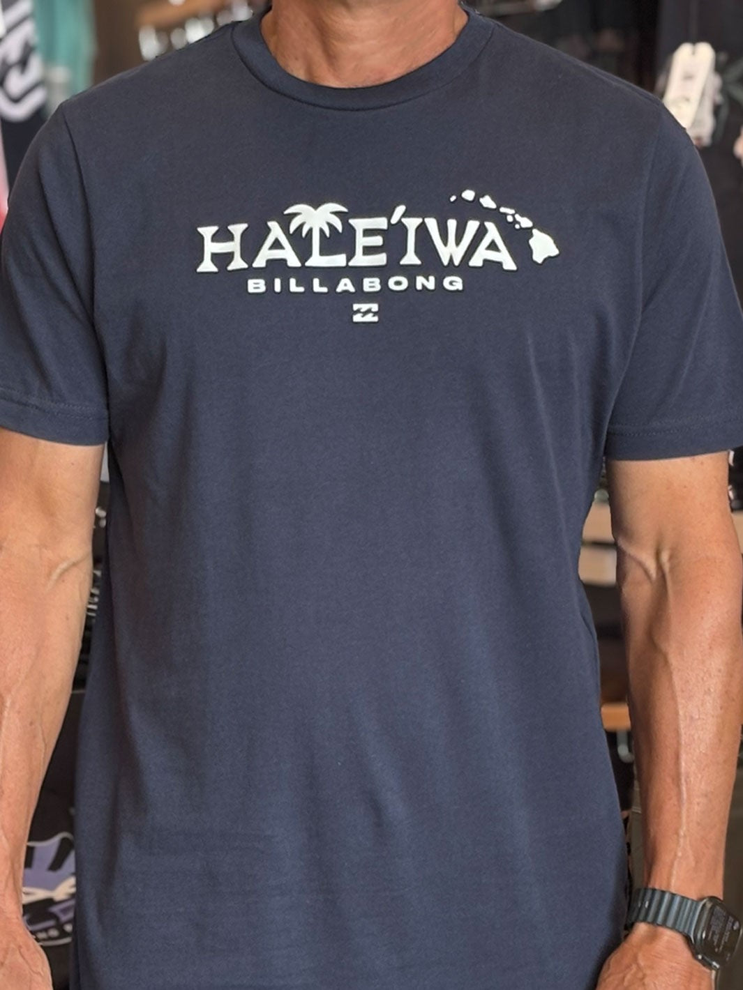 BILLABONG HALEIWA PALM TEE - NAVY BLUE