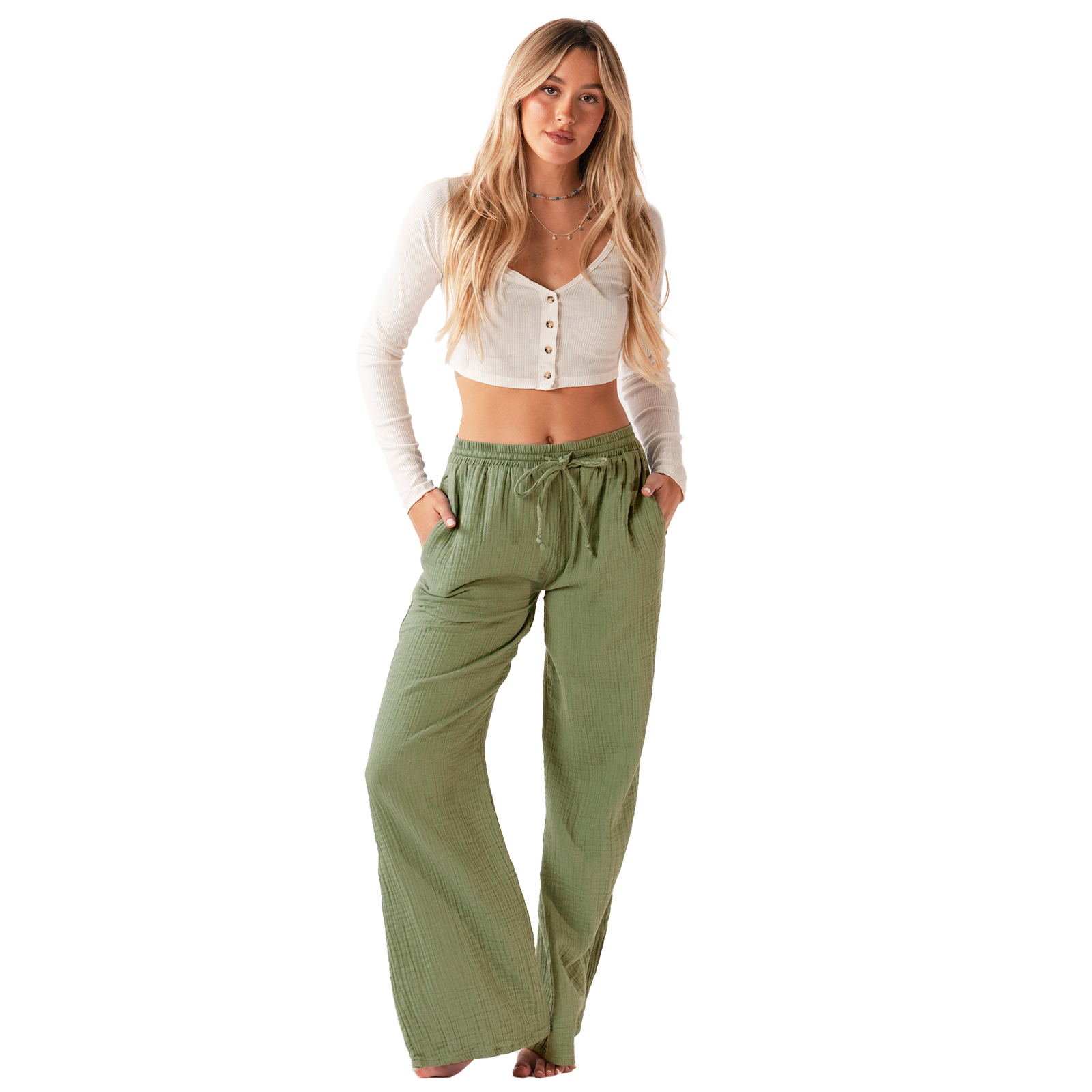 LOTUS AND LUNA X HIC PETITE CABANA PANT - OLIVE – Hawaiian Island