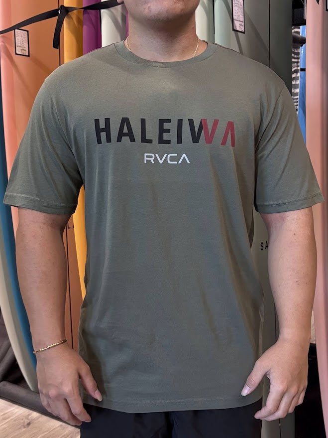 RVCA HALEIWA SANS TEE - OLIVE GREEN