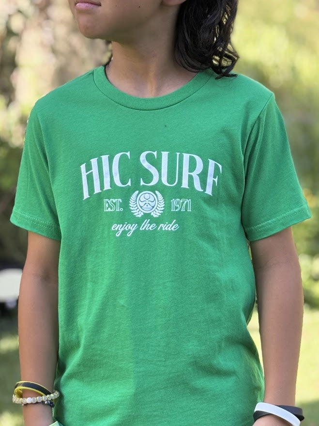 HIC SURF CLUB YOUTH TEE - KELLY GREEN