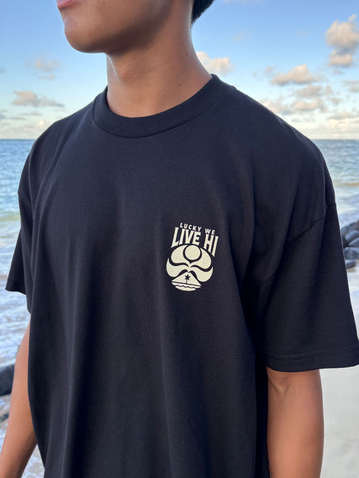 HIC LUCKY WE LIVE HI TEE - BLACK