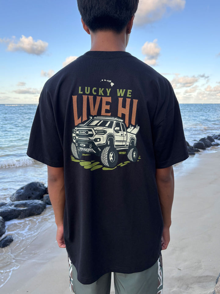 HIC LUCKY WE LIVE HI TEE - BLACK