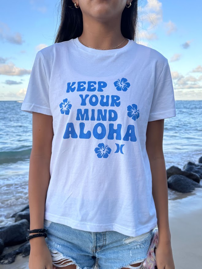 HURLEY KEEP YOUR MIND CLASSIC WOMENS TEE - WHITE