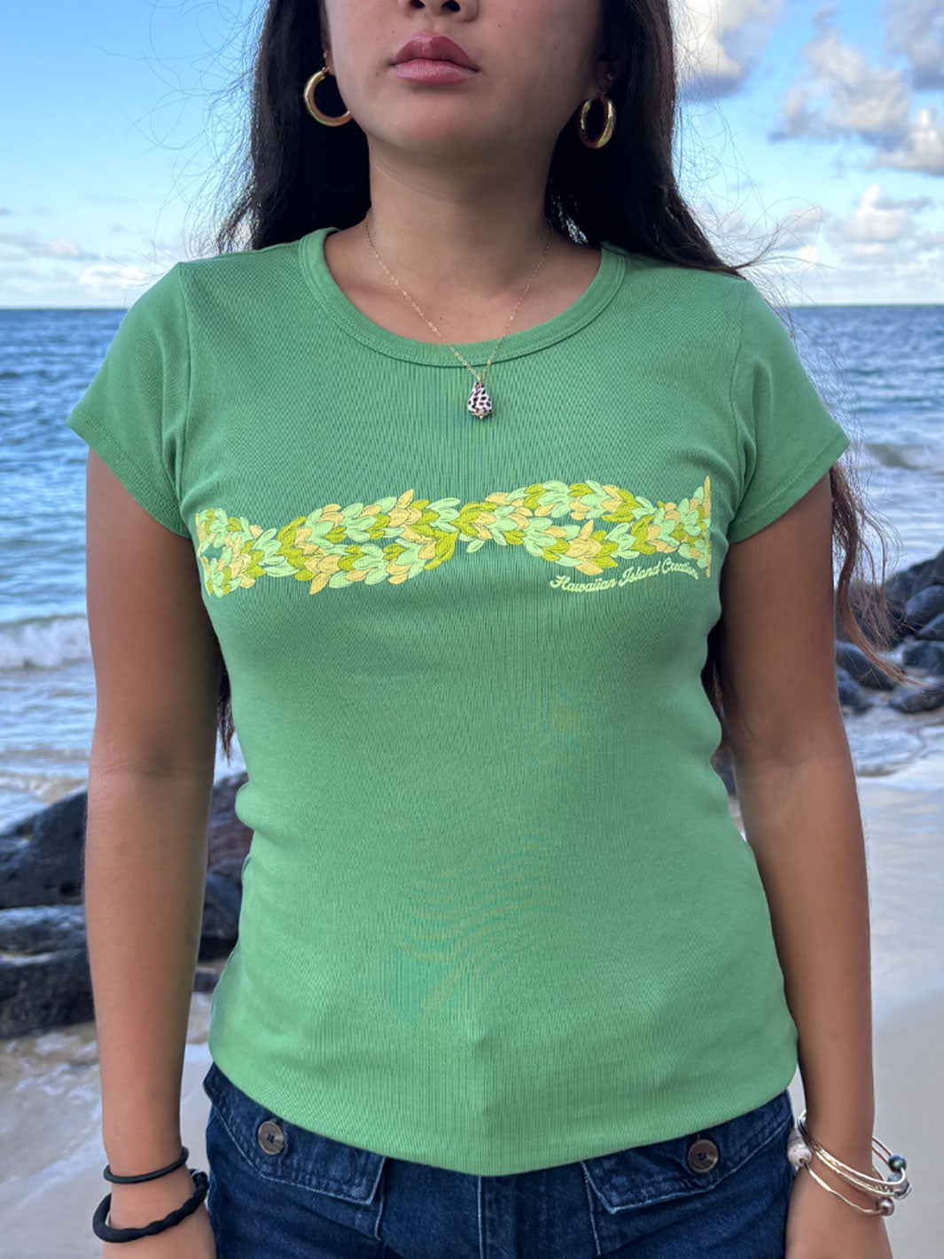 HIC PAKALANA CHEEKY WOMENS TEE - LAWN GREEN