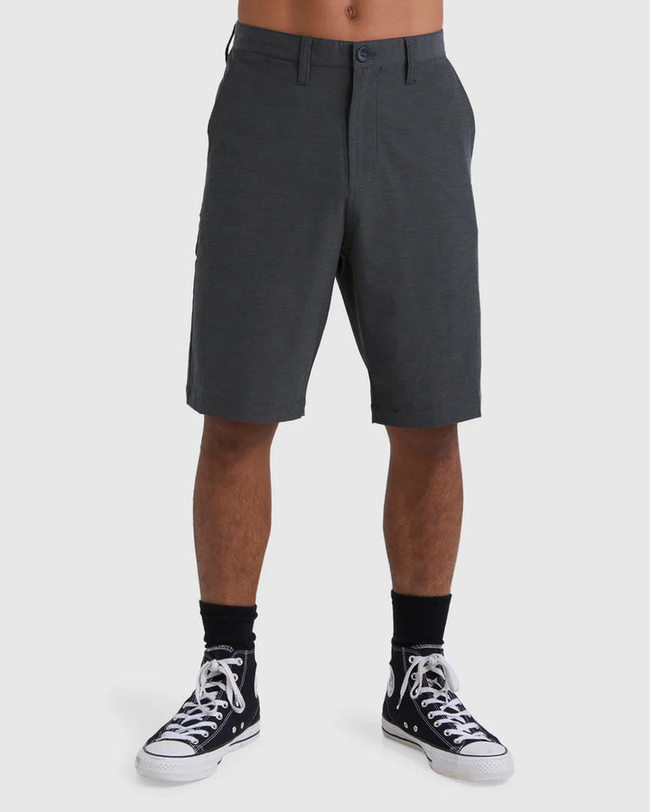 BILLABONG SLUB CROSSFIRE 21" HYBRID SUBMERSIBLE SHORTS - ASPHALT