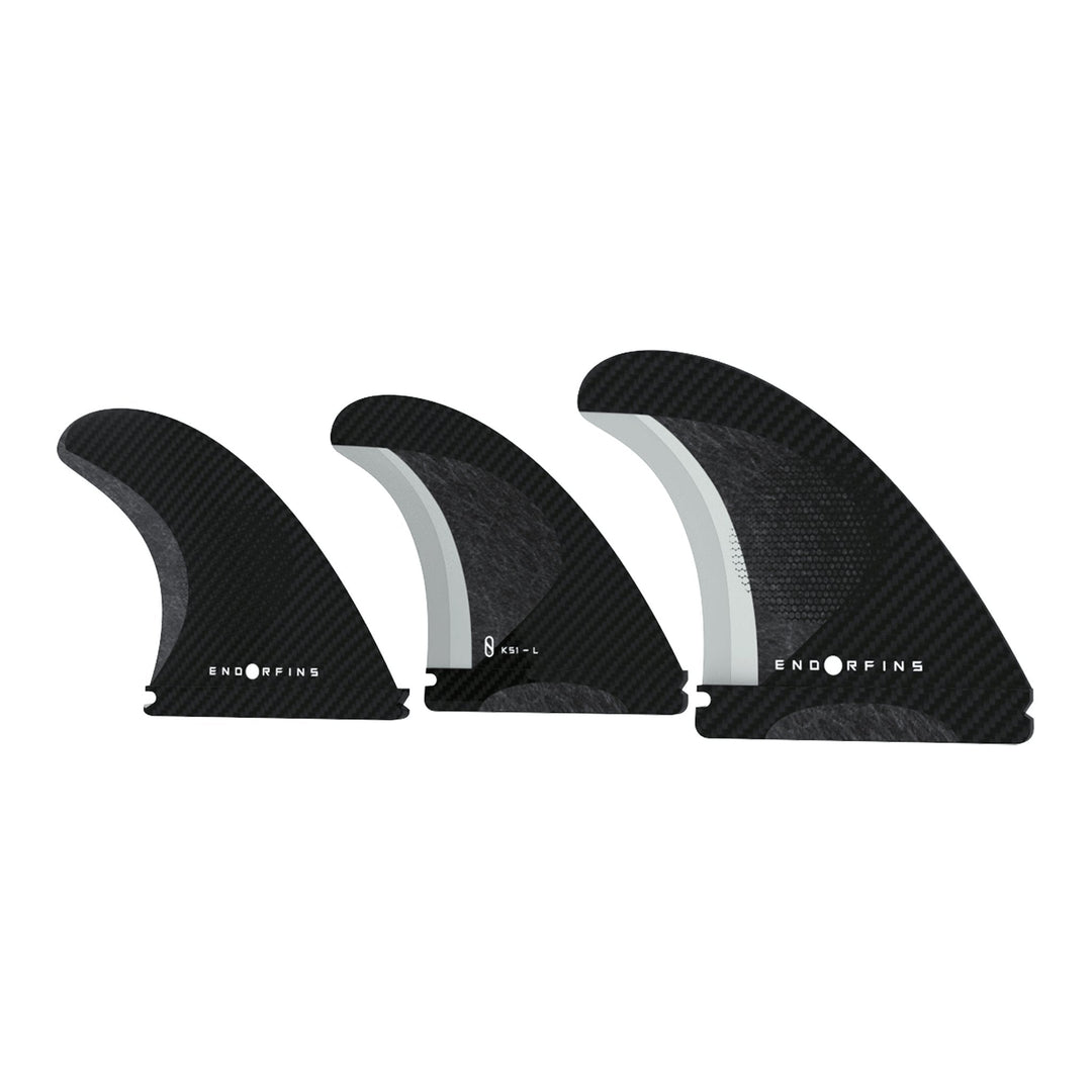 ENDORFINS SLATER KS1 3 FIN LARGE 1 TAB - Black/Black