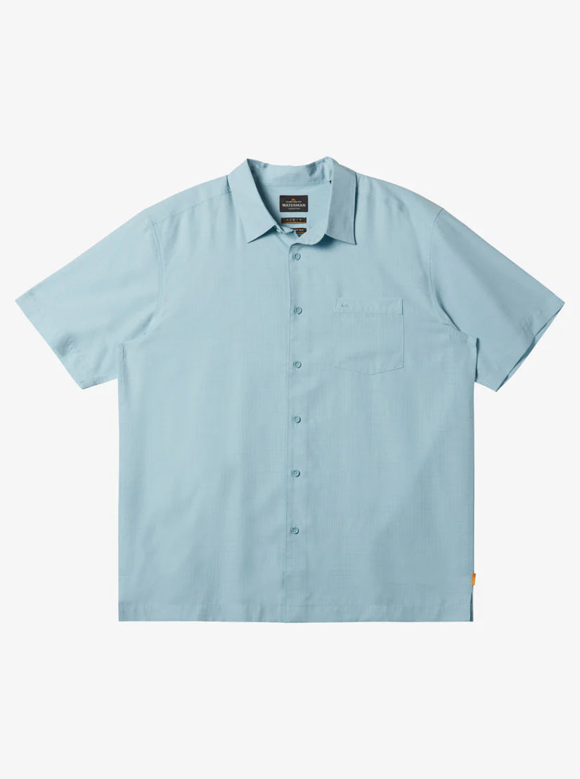 QUIKSILVER WATERMAN CENTINELA 4 WOVEN BUTTON DOWN SHIRT - STARLIGHT BLUE