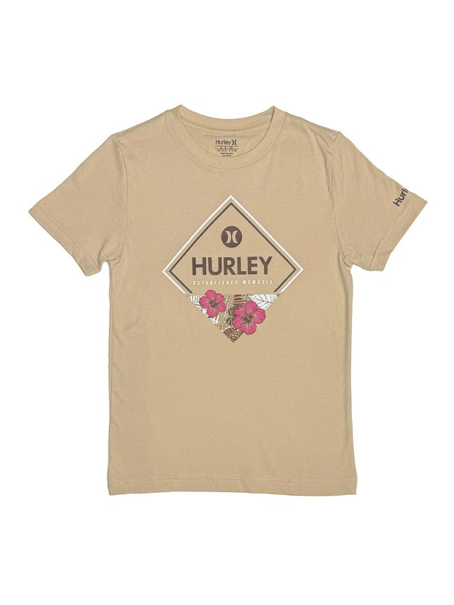 HURLEY FLORAL DIAMOND YOUTH TEE - BROWN – Hawaiian Island Creations