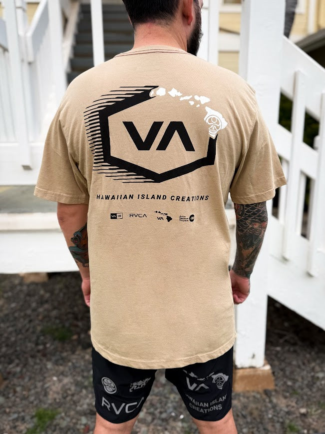 RVCA X HIC SHADOW HEX TEE - KHAKI – Hawaiian Island Creations