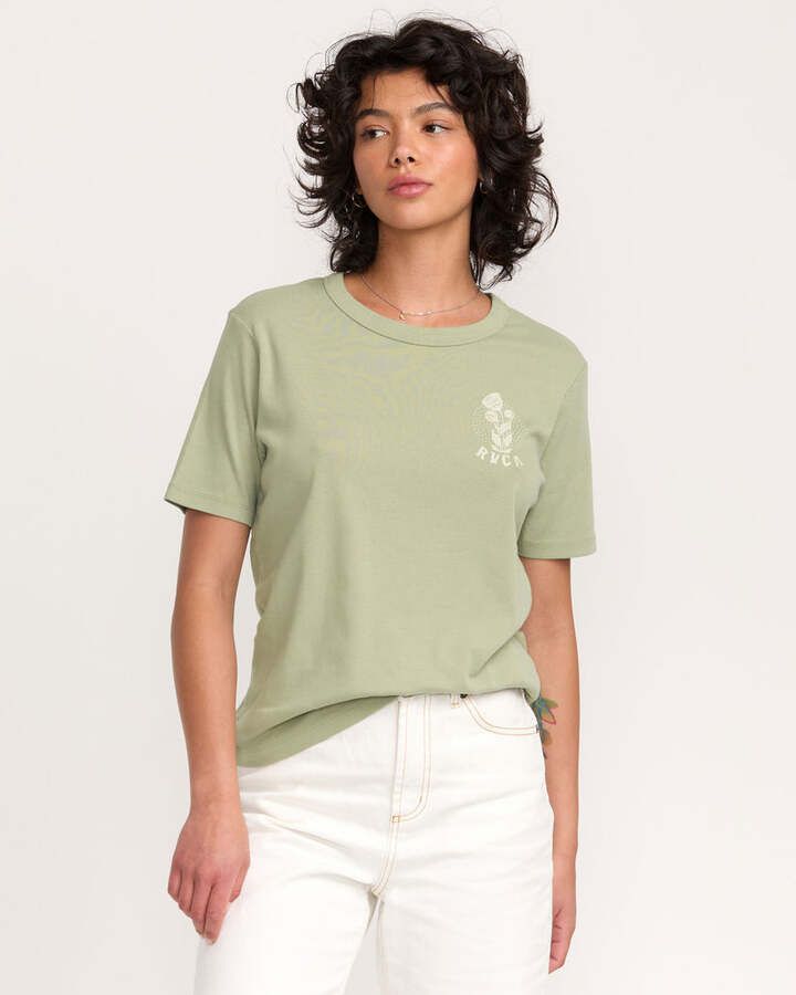 RVCA DAILY WOMENS TEE - GREEN TEA