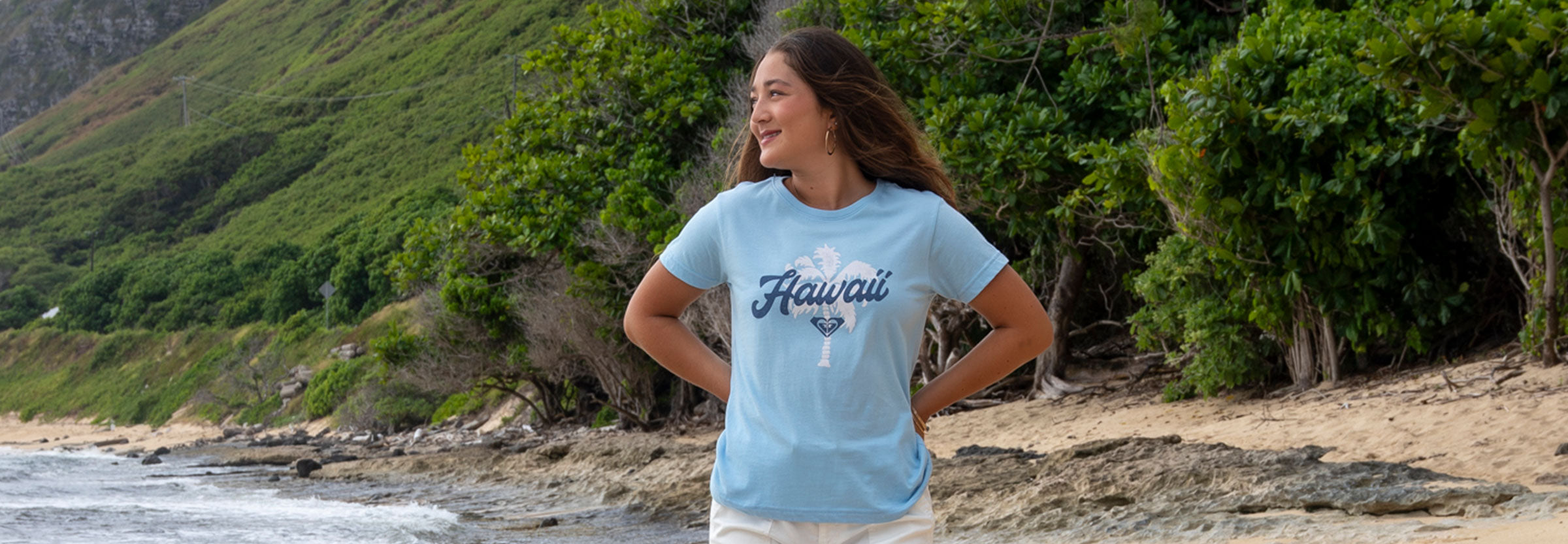 Kili wears an HIC "Hawaii Girl" Tank Top on her way to the surf.