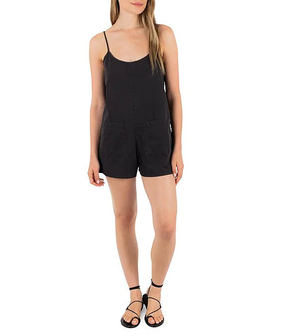 HURLEY WAVY DAYS ROMPER - OFF BLACK