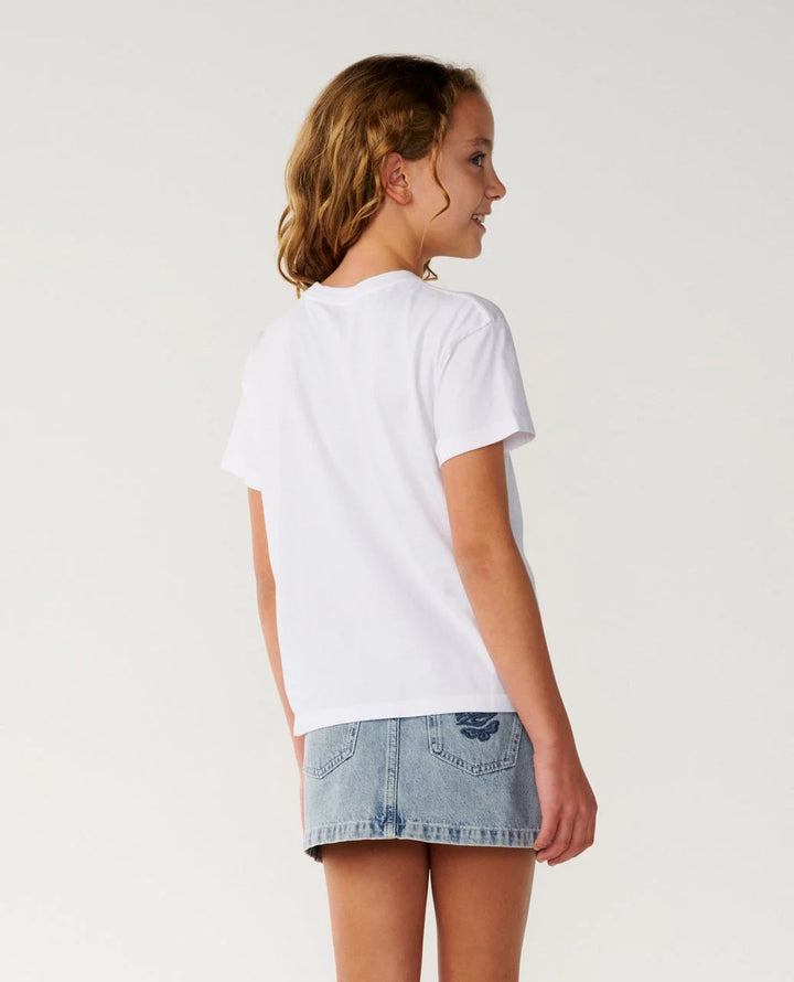 RIP CURL TURTLE BAY RELAXED TEE GIRLS TEE - WHITE