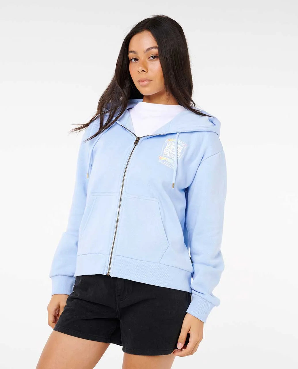 RIP CURL EDDIE WOULD GO ZIP THRU WOMENS FLEECE - BLUE WIND