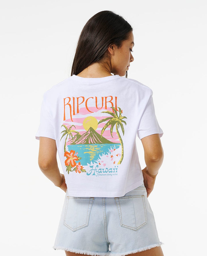 RIP CURL ISLAND CROP WOMENS TEE - HAWAII ORANGE