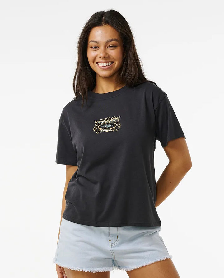 RIP CURL VACATION RELAXED WOMENS TEE - BLACK