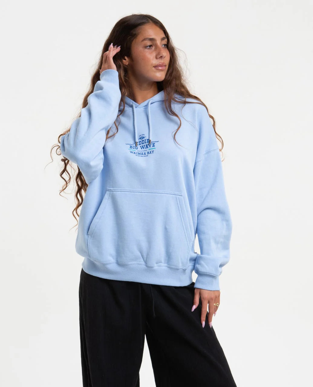 RIP CURL EDDIE WOULD GO THE BAY WOMENS HERITAGE HOODIE - BLUE WIND